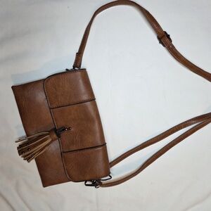 Sam & Hadley Brown Crossbody Bag with Tassel